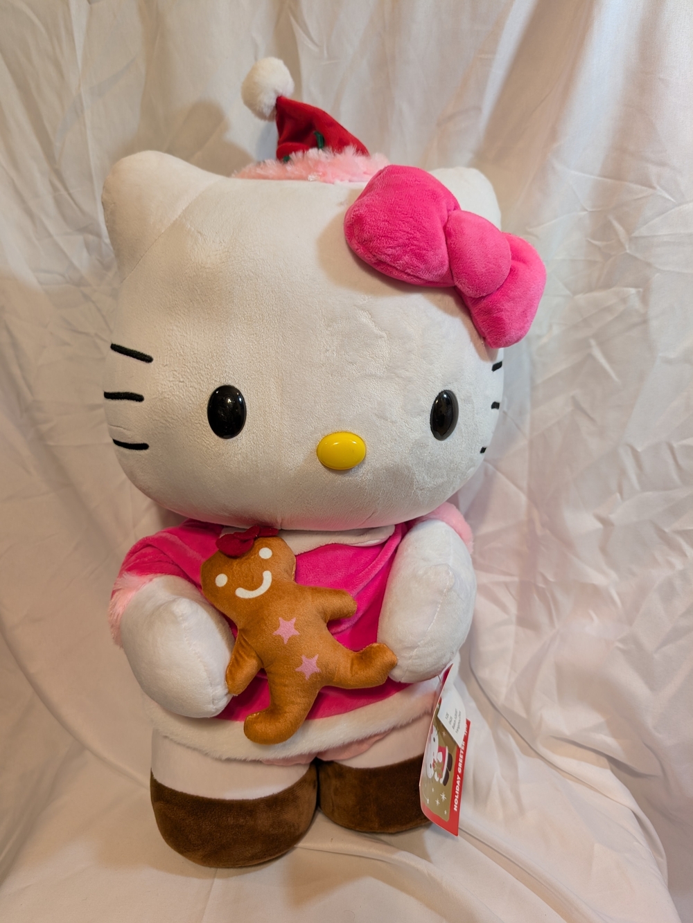 Sanrio Hello Kitty Plush Holiday Greeter With Gingerbread Man